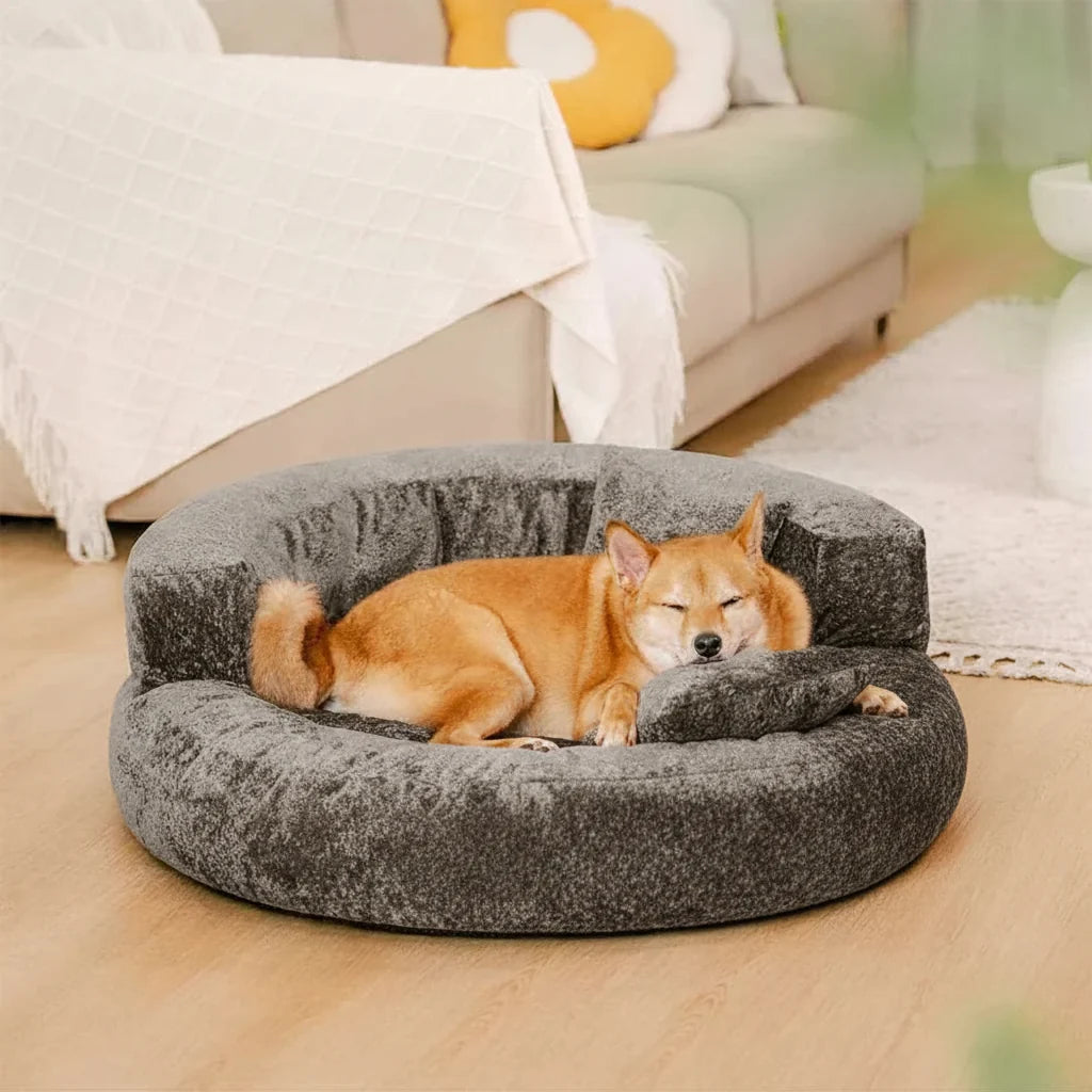 DREAMTAIL – Lit pour animaux en forme de donut avec coussin pour un confort quotidien