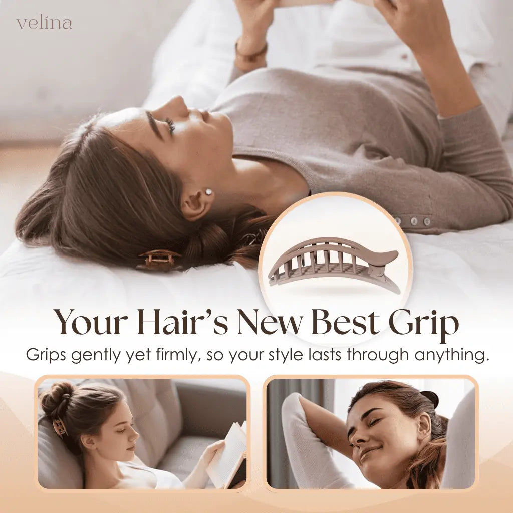 Pince à cheveux pour femmes | Design plat et sans douleur | Maintien ferme sans pincement