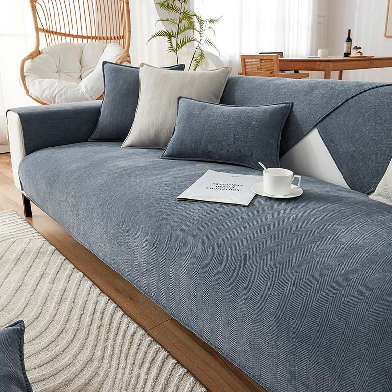 AestheticCover™ | Housse de canapé en tissu chenille avec motif en chevrons