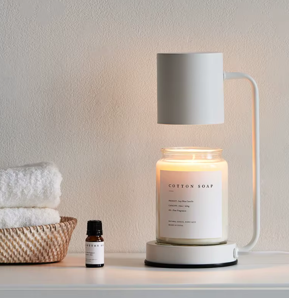 Lampe Réchauffe-Cierge Élégante - Lampe Électrique à Double Usage pour une Ambiance Cocooning