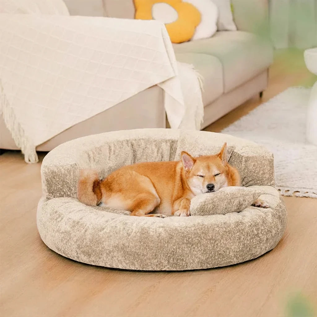 DREAMTAIL – Lit pour animaux en forme de donut avec coussin pour un confort quotidien