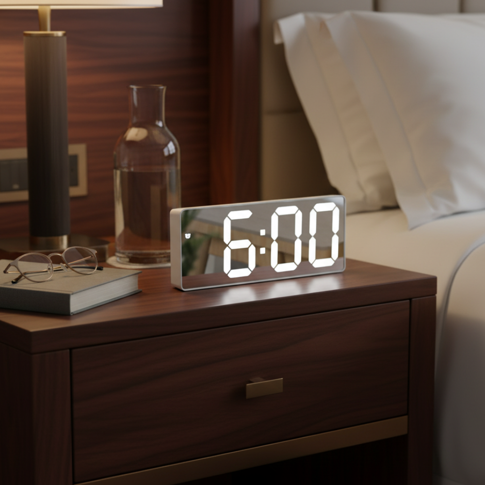 NovaClock - Réveil numérique avec affichage LED de l'heure et de la température pour la chambre