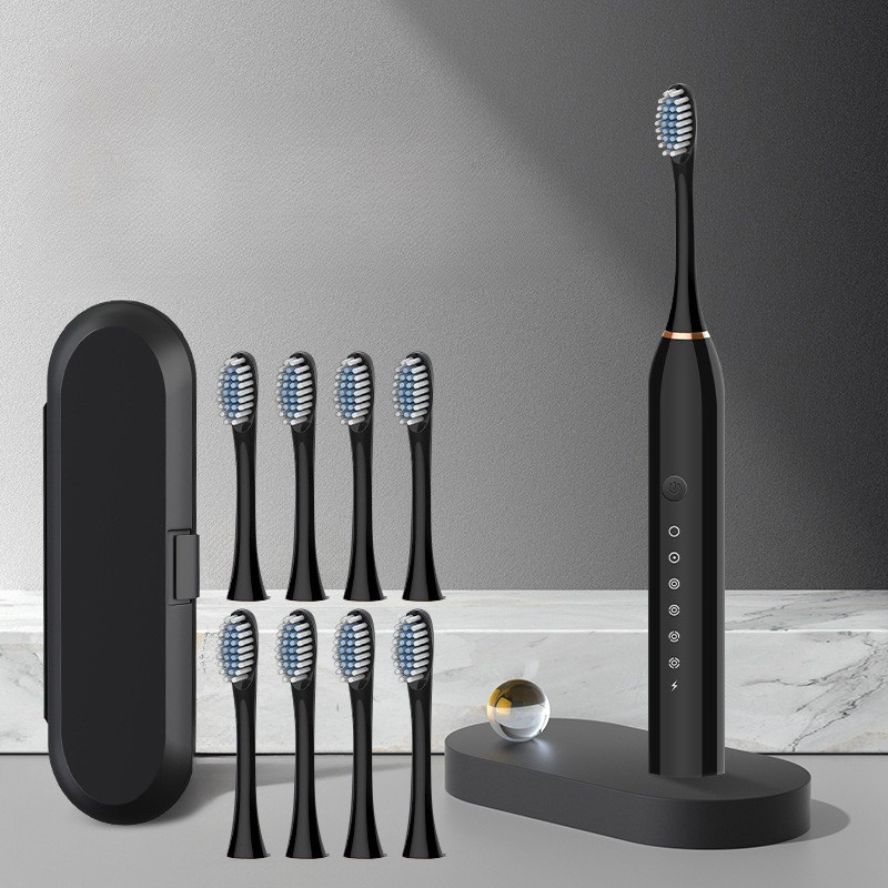 Brosse à dents Sonic Zahnoa | Nettoyage par ultrasons | Silencieuse & Rechargeable | 8 brosses de rechange