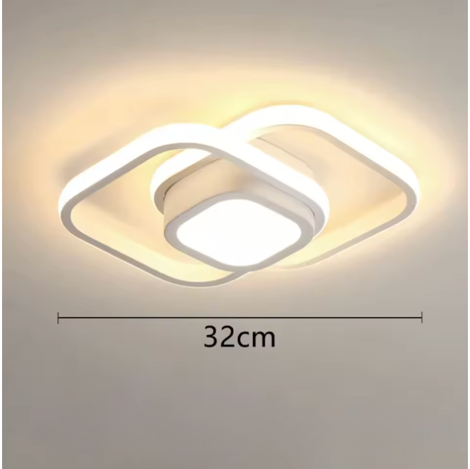 Lustre de plafond à double anneau élégant - Luminaire LED moderne