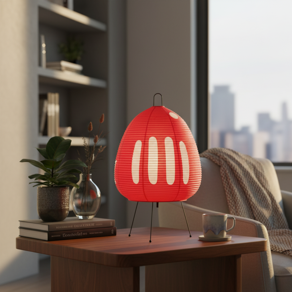 Yunari Haze - Lampe de sol et de table en papier de riz Wabi-Sabi pour une ambiance chaleureuse