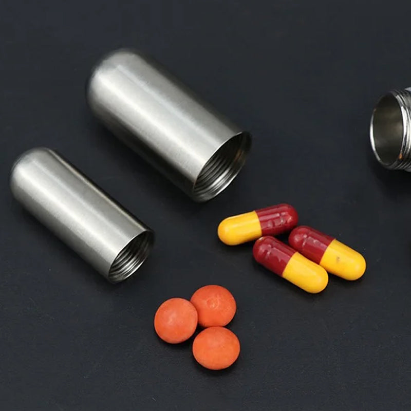 Boîte à médicaments portable en acier inoxydable