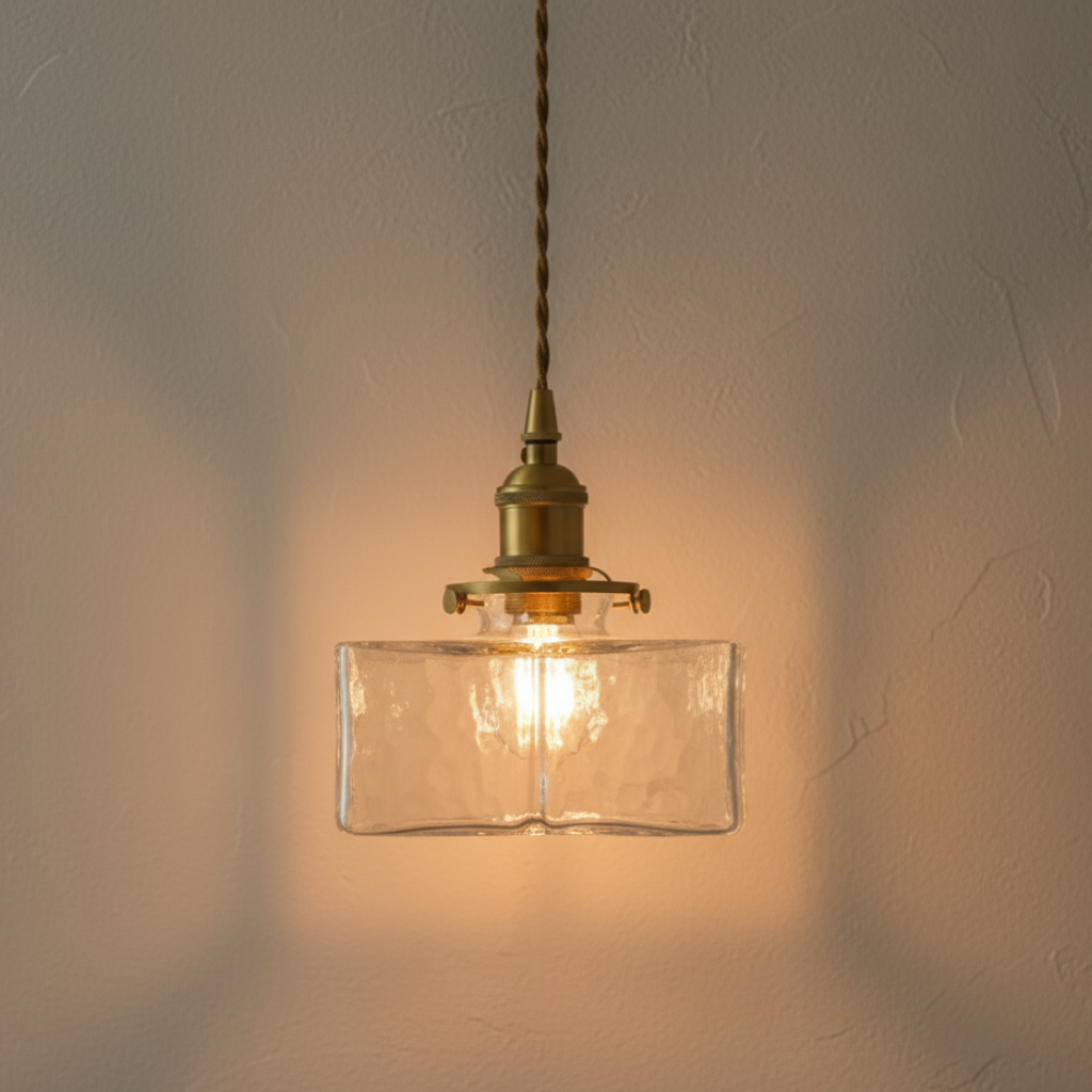 Collection Savoy | Suspension en Verre avec Finition Texturée, Style Vintage pour Éclairage de Cuisine