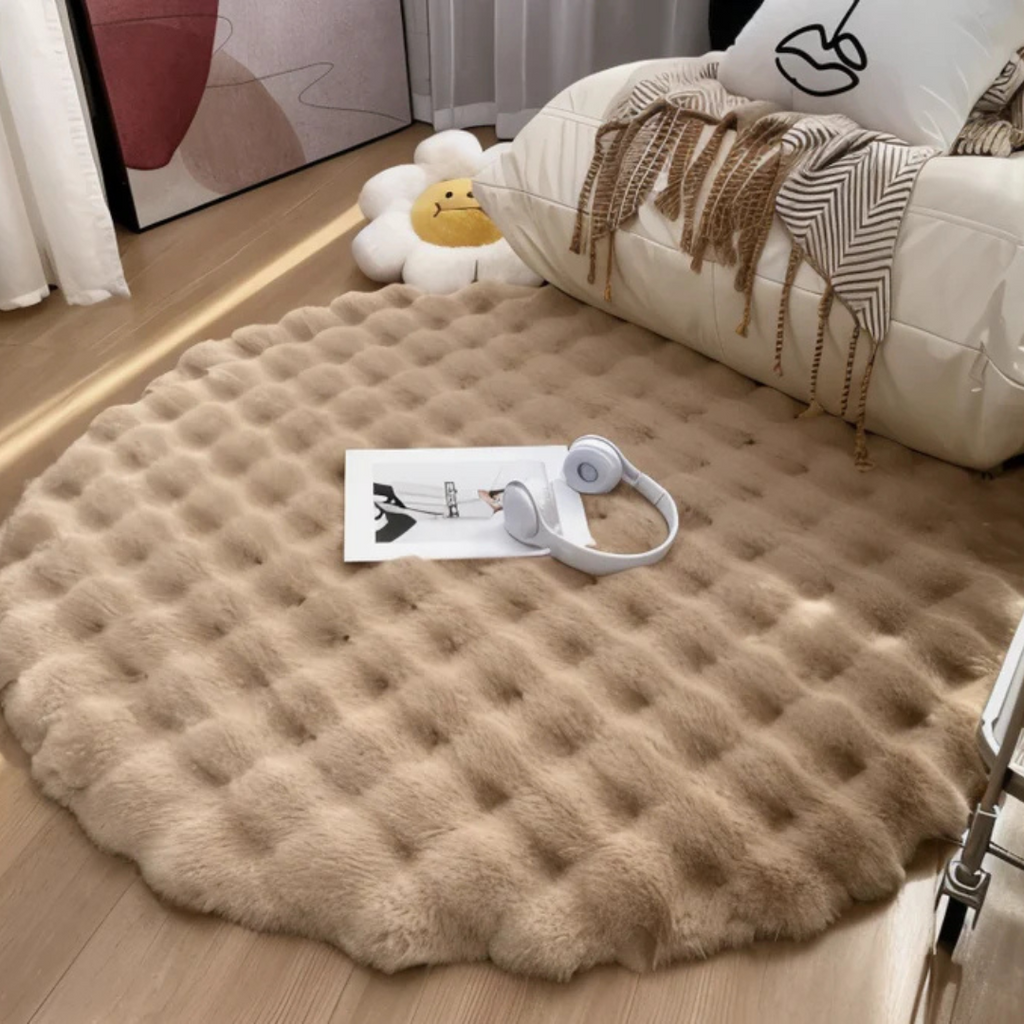 Tapis Rond en Fleece Antidérapant 80 x 80 cm
