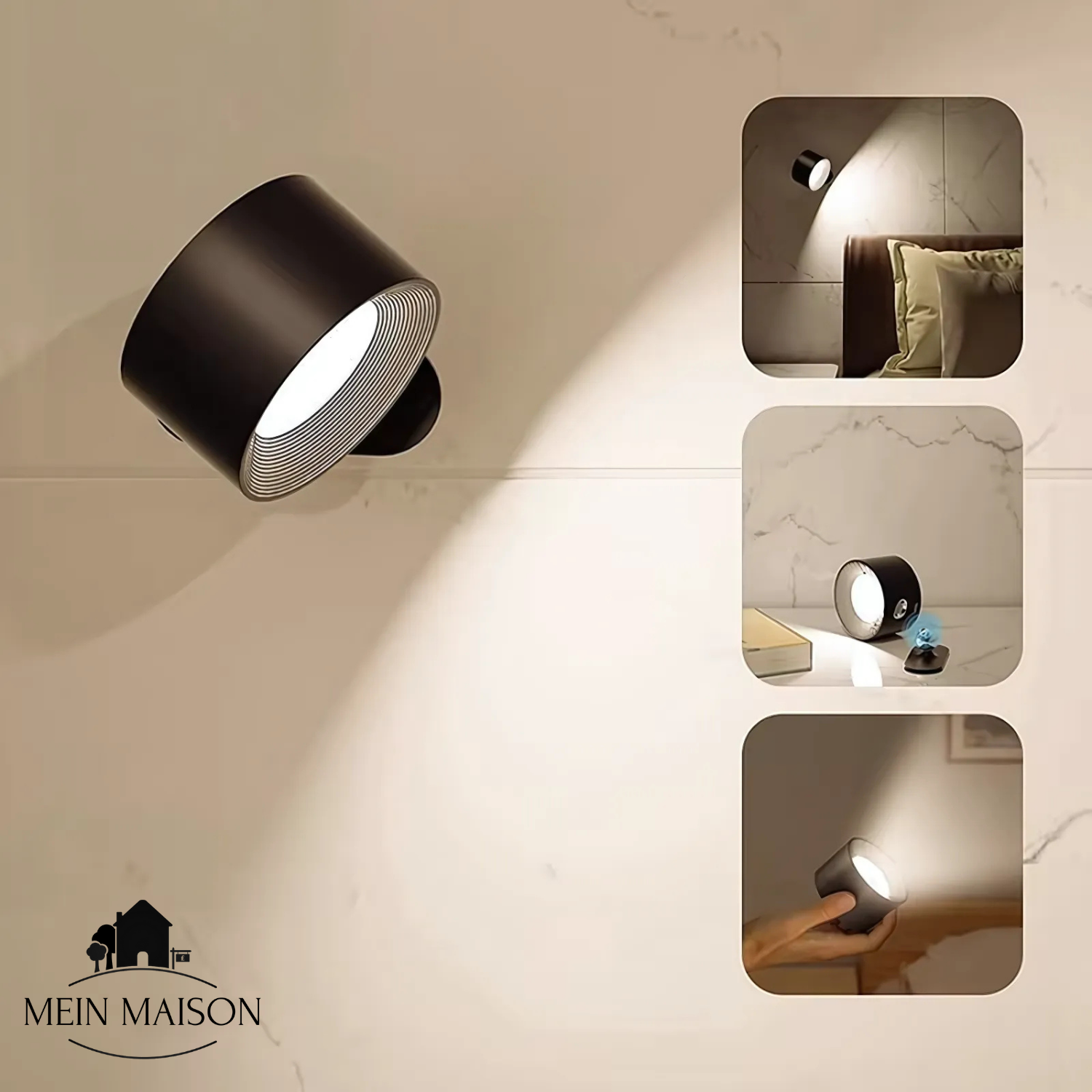 Applique LumiScandi | Sans fil & Rechargeable | Design Scandinave | Bois Chêne
