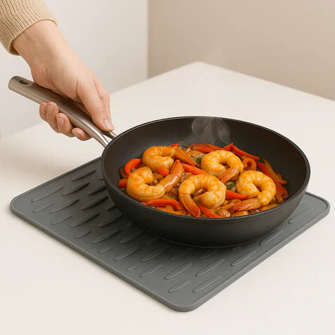 Skanto | Tapis de séchage en silicone résistant à la chaleur | Séchage rapide, antidérapant et gain de place pour l'organisation de la cuisine