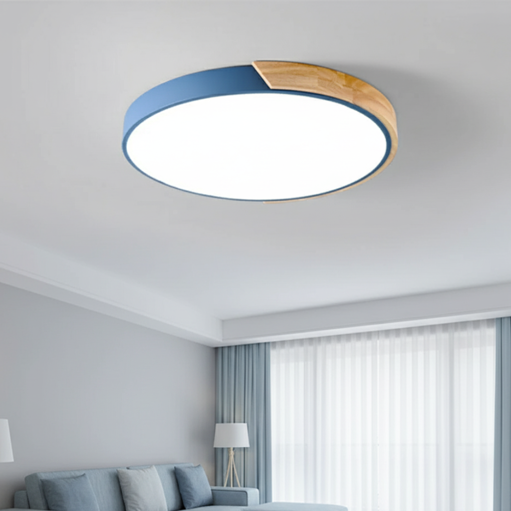 Lumière de plafond encastrée en bois Splice - Design moderne Japandi dimmable