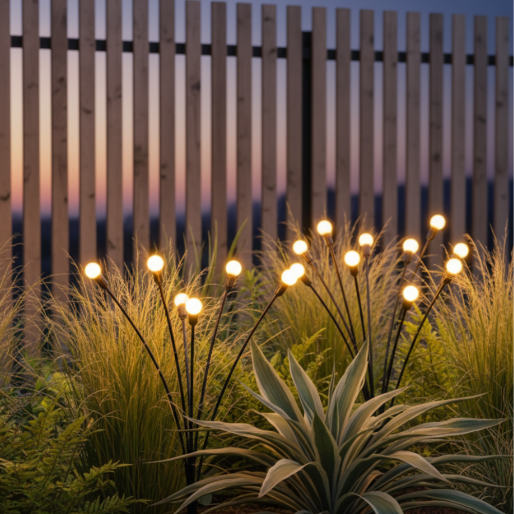 Luminaires de Jardin Solaires Élégants | Éclairage Extérieur Étanche avec 120 Lumens pour Jardins ou Terrasses Éblouissants