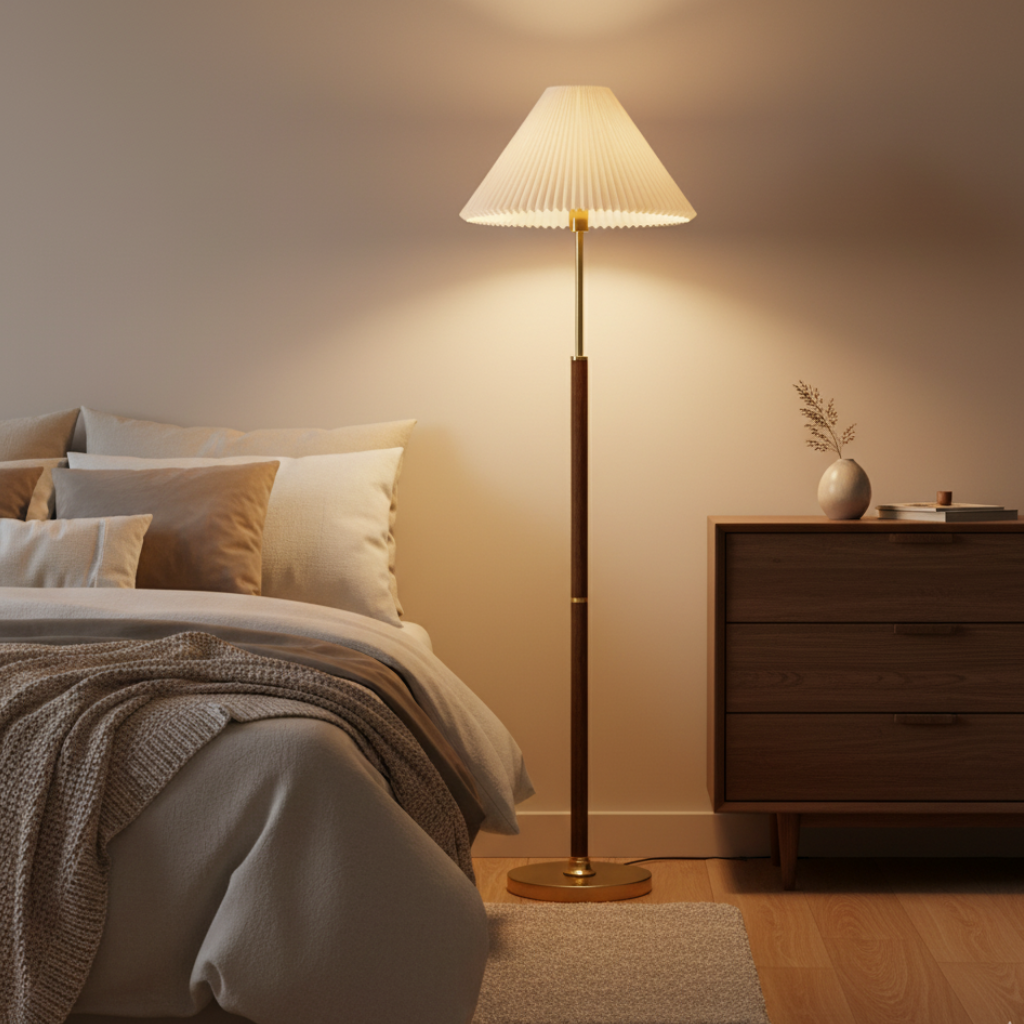 LunaraGlow | Élégante lampe sur pied en papier de riz moderne pour le salon