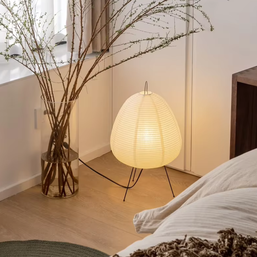 Lampe sur Pied Moderne Zylyn - Lampe Minimaliste en Papier de Riz Japonais pour Salon