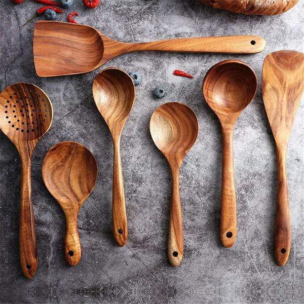 Ensemble de Cuisine en Bois Naturel – Cuisiner de Manière Durable et Élégante