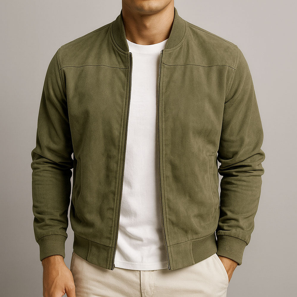 Veste d'été élégante pour hommes avec look en suède et coupe moderne confortable