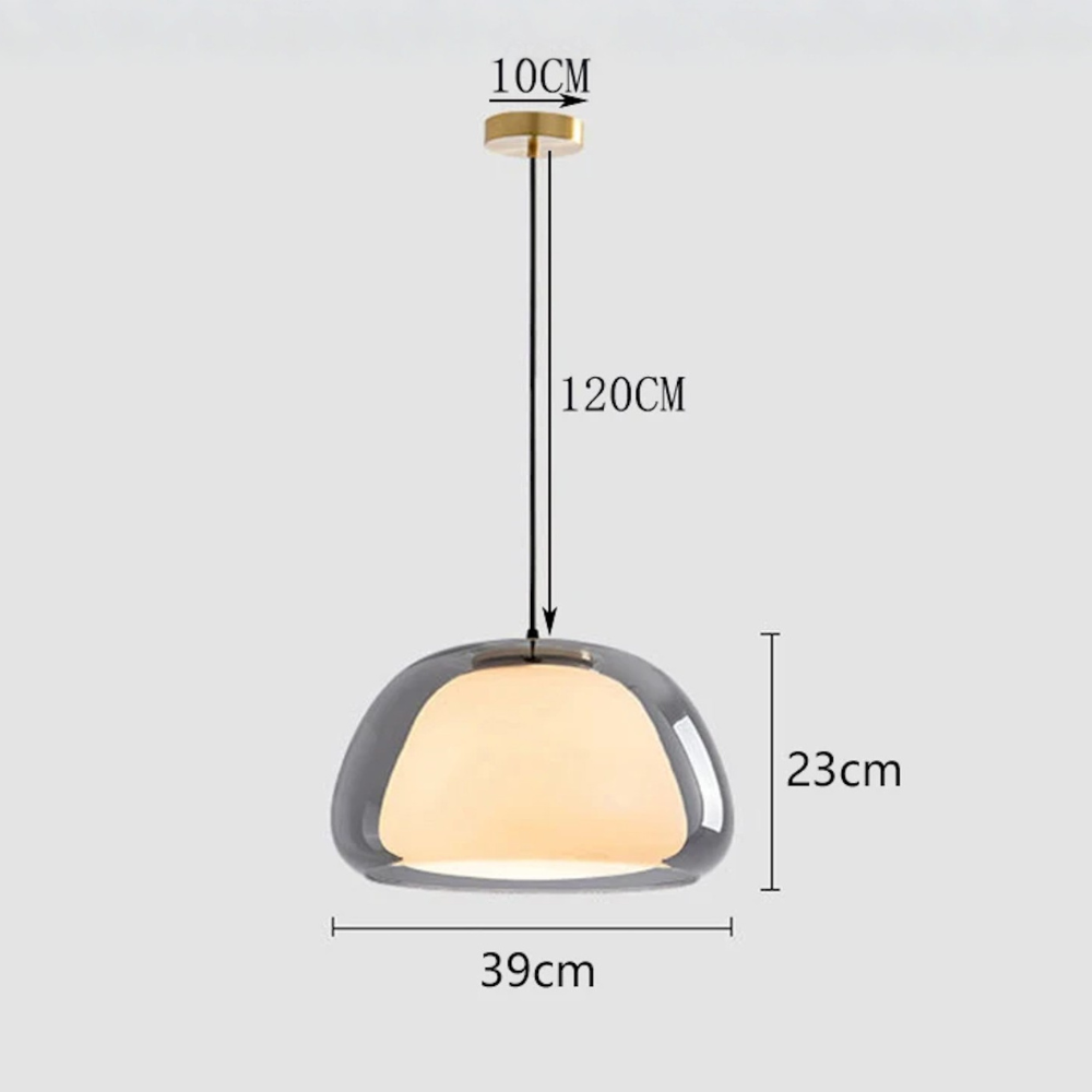 Lustre en Verre Moderne - Design de Dôme Ajustable pour Îlot de Cuisine