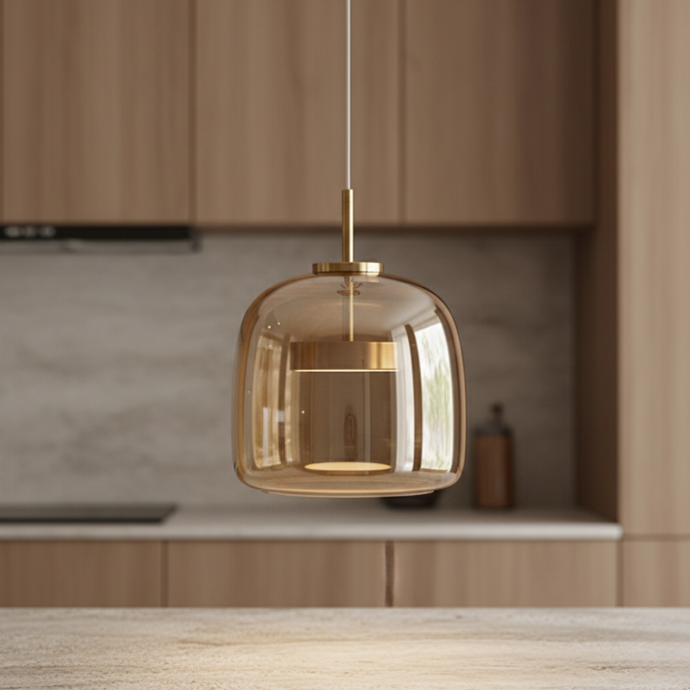 Lustre en Verre Nordic - Lumières Suspendues de Cuisine Ajustables