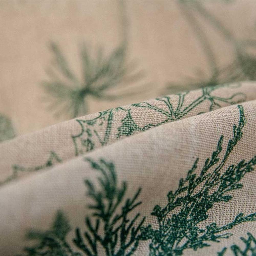 Rideau à Franges avec Motif Oiseau en Pin Vert