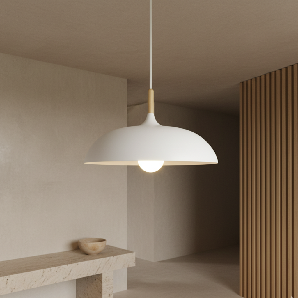 Lustre Haft - Éclairage de Cuisine Scandinave avec Bois et Fer