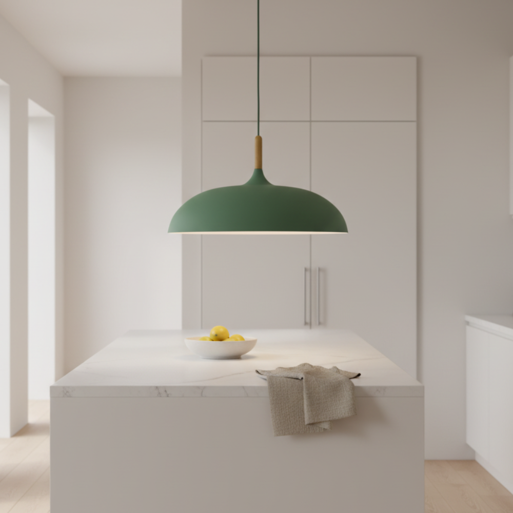 Lustre Haft - Éclairage de Cuisine Scandinave avec Bois et Fer
