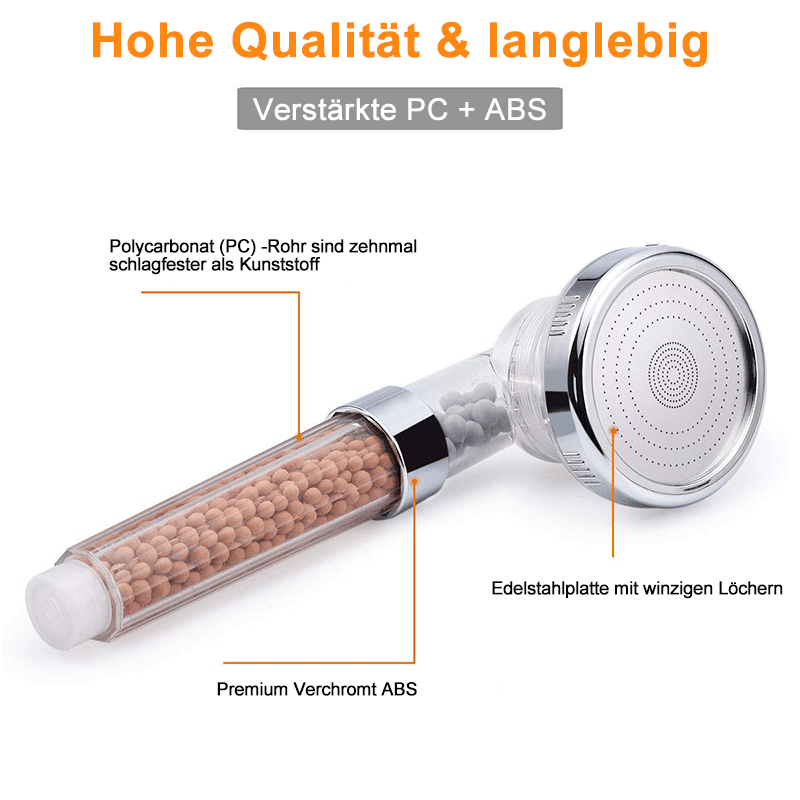 Douchette Premium avec filtre à ions, économique en eau et avec pression d'eau réglable