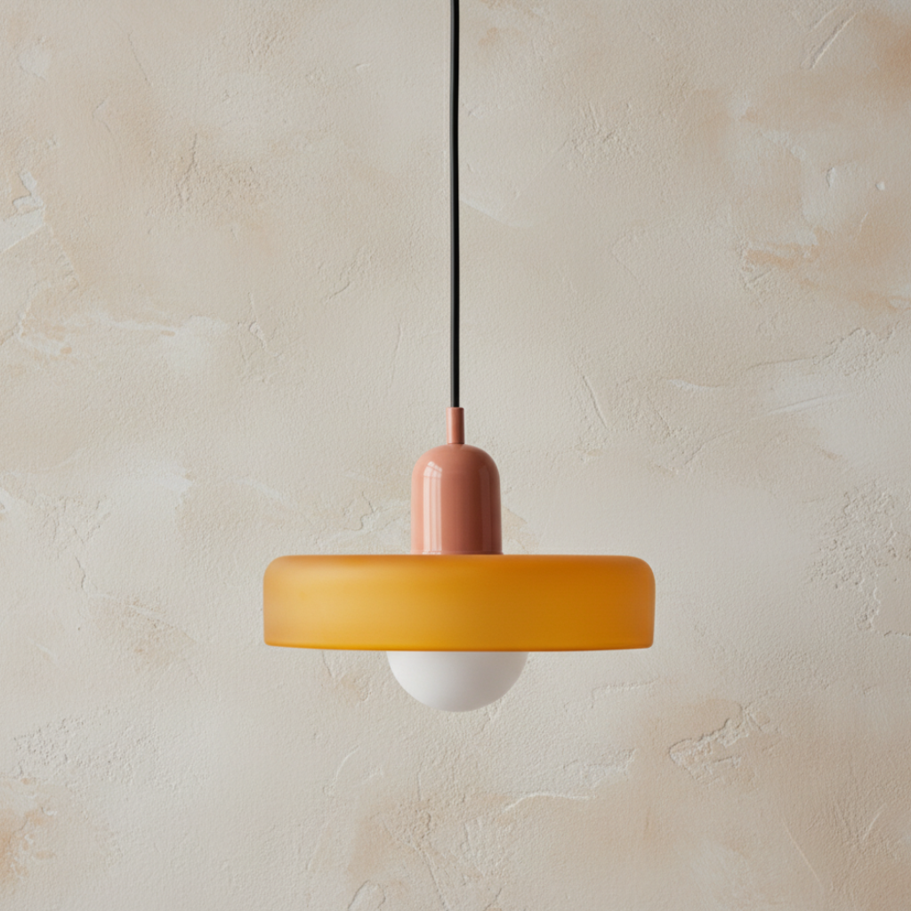 Luminaire en Verre Inspiré du Bauhaus – Éclairage Suspendu Moderne pour Cuisine