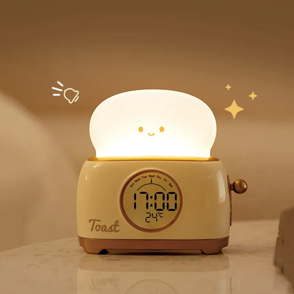 Réveil Numérique Toastie avec Veilleuse et Affichage de Température pour Enfants