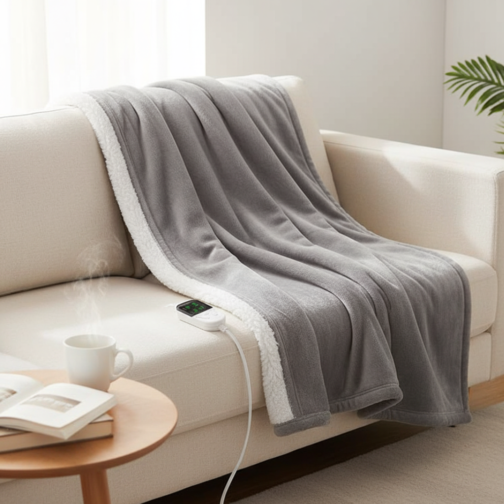 CozyFleece - Couverture Chauffante Électrique avec 6 Réglages de Température