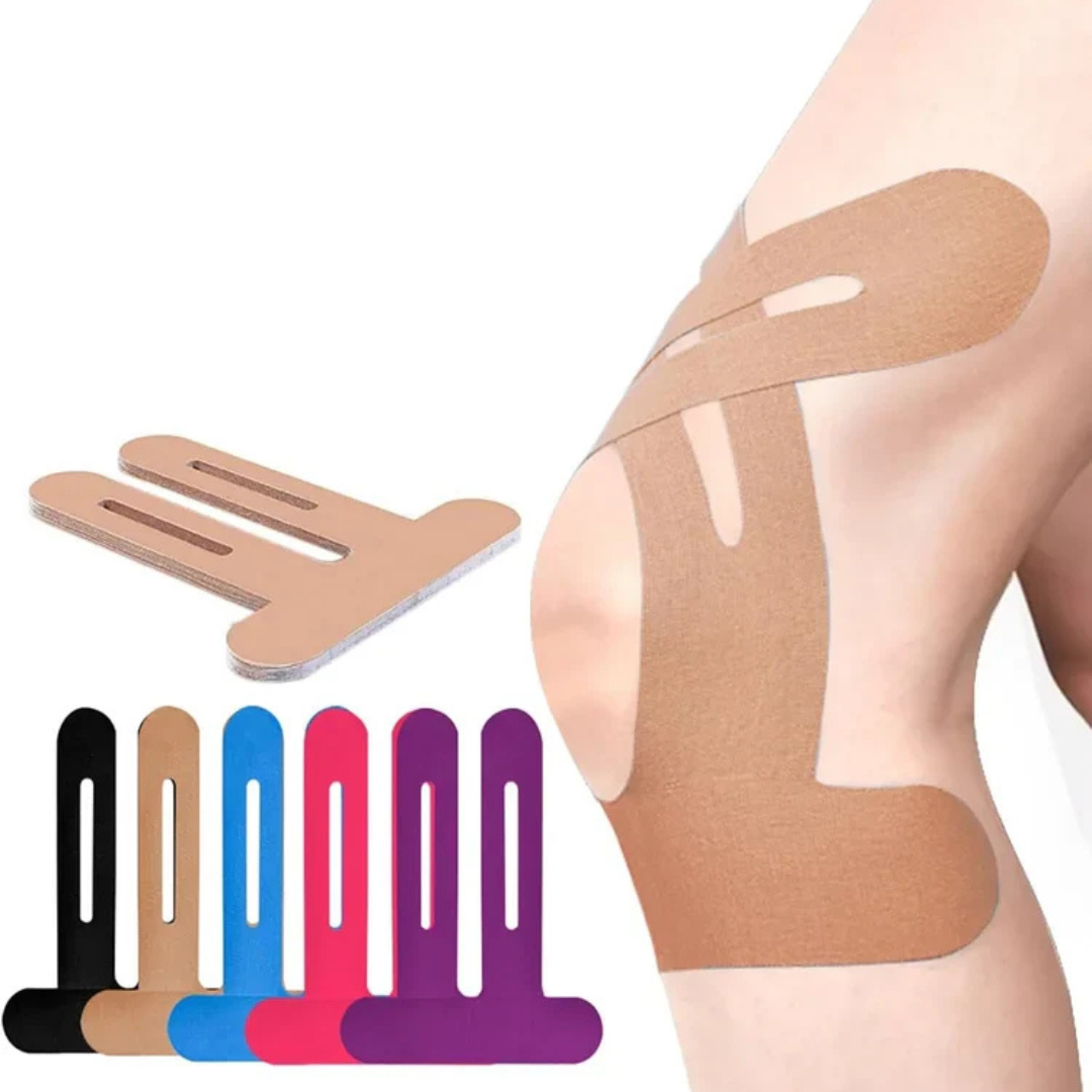 Kinesiology Knie Tape | Pré-découpé & Élastique | Coton, Respirant & Imperméable
