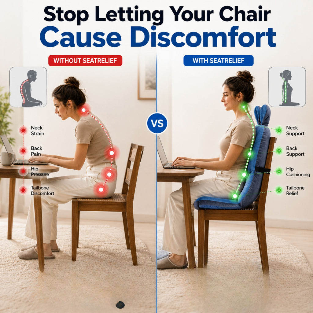 SEATRELIEF – Coussin Ergonomique pour Coccyx pour un Confort Optimal