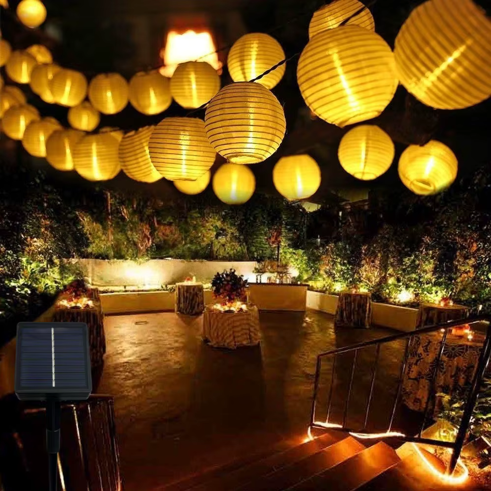 Guirlandes Lumineuses Solaires | Lumières Art Déco Étanches pour Décor Extérieur