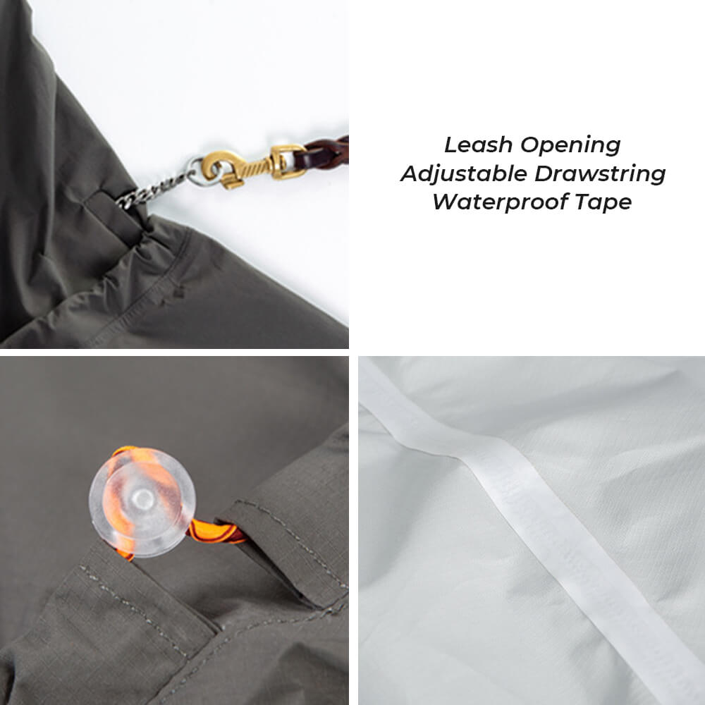 Manteau de pluie pour chien imperméable à quatre pattes avec capuche réfléchissante