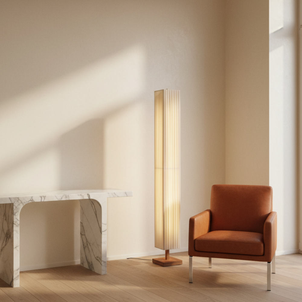Hikari | Élégante lampe sur pied japonaise moderne avec lumière LED douce et chaleureuse