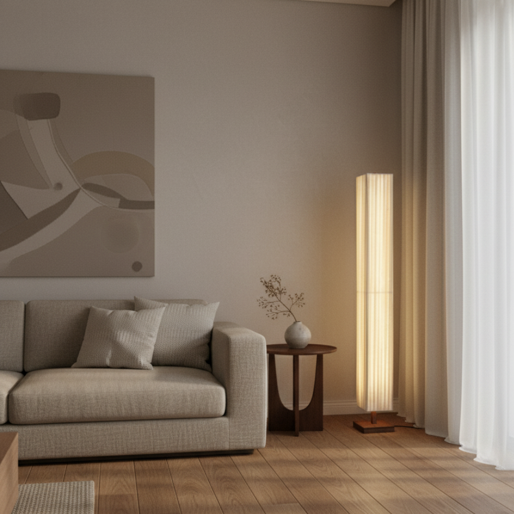 Hikari | Élégante lampe sur pied japonaise moderne avec lumière LED douce et chaleureuse