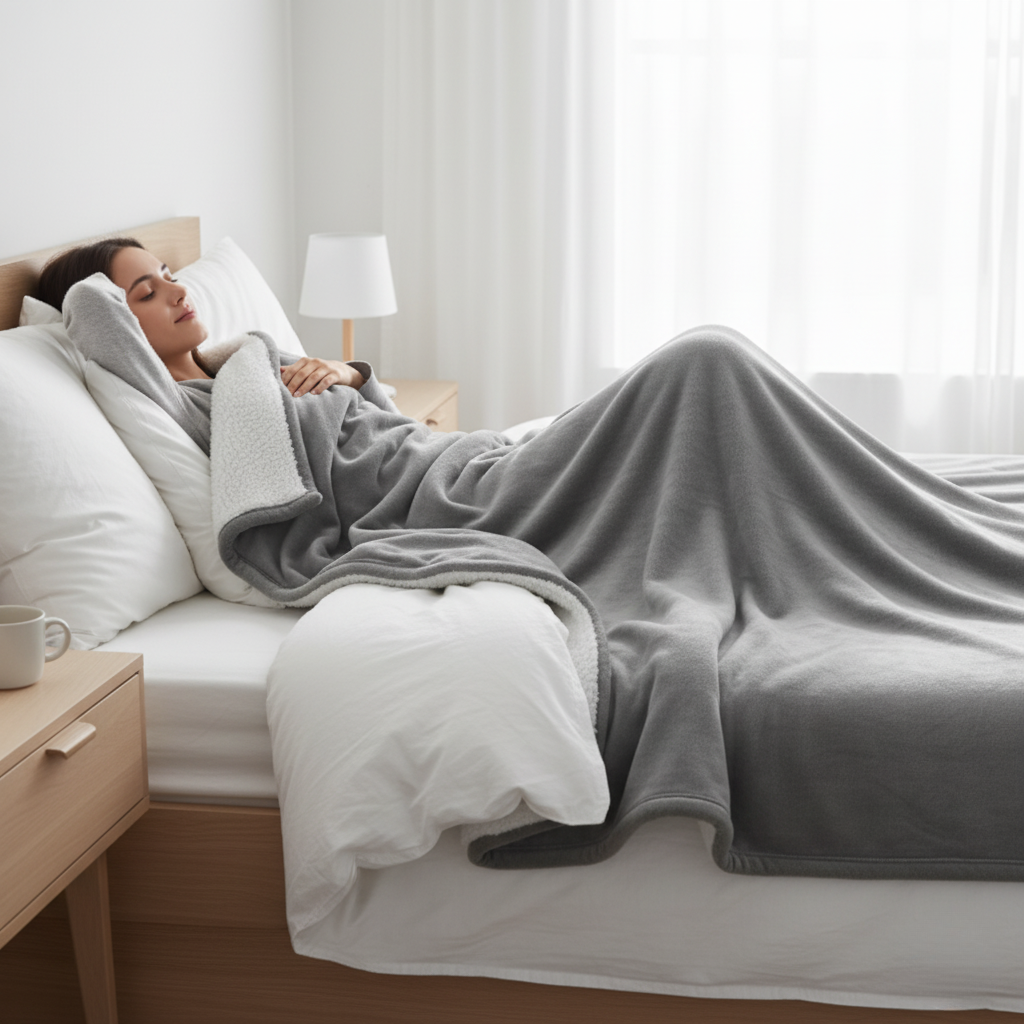 CozyFleece - Couverture Chauffante Électrique avec 6 Réglages de Température