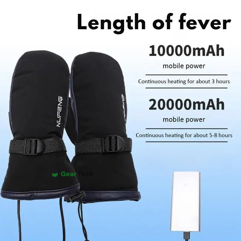 Skanto | Gants chauffants USB-électriques | Plug-and-play, chauffage double face, design imperméable, adapté pour le ski, la randonnée et la protection hivernale quotidienne
