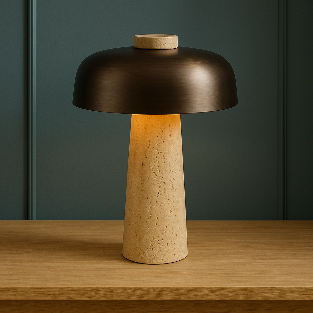 Lampe de table minimaliste en travertin