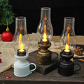 Lanternes LED avec flamme vacillante | sans fil, effet de lumière de bougie sécurisé (sans fumée/chaleur) | Inclus 3x piles LR44 | 18,3 cm | Noir/Blanc/Bronze