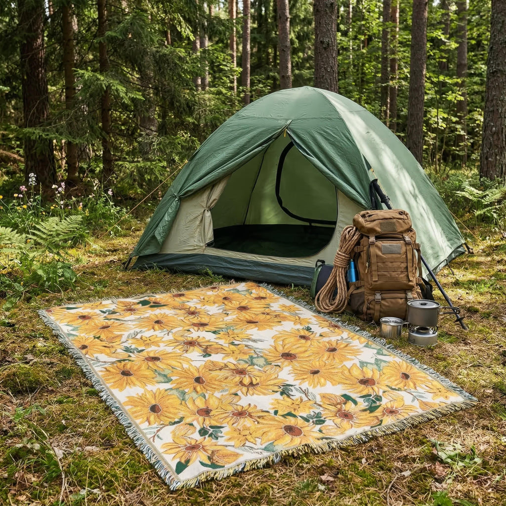 Couverture de pique-nique imperméable avec motif floral 180x230 cm
