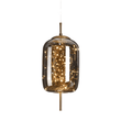 Suspension en Verre Marron avec Plusieurs Lumières