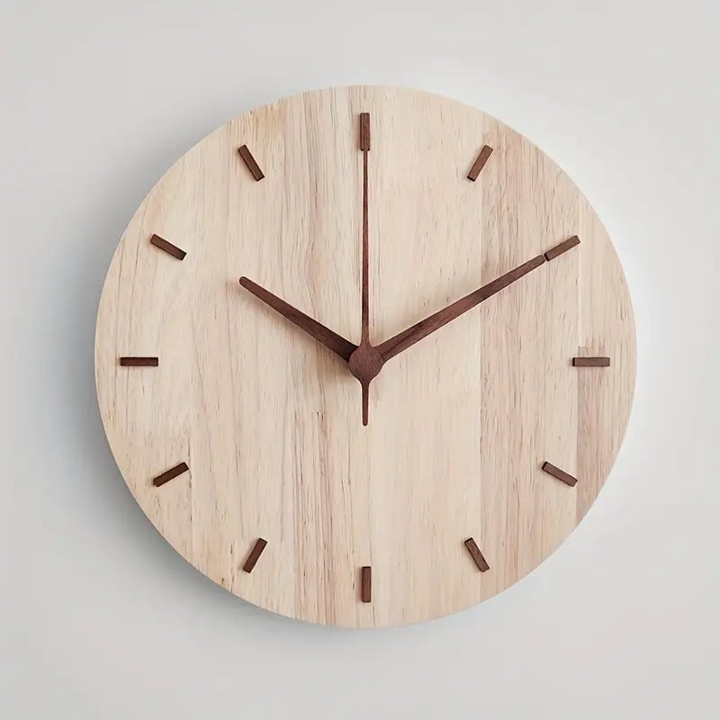 Horloge murale en bois de noyer élégante – Une esthétique raffinée pour des espaces stylés
