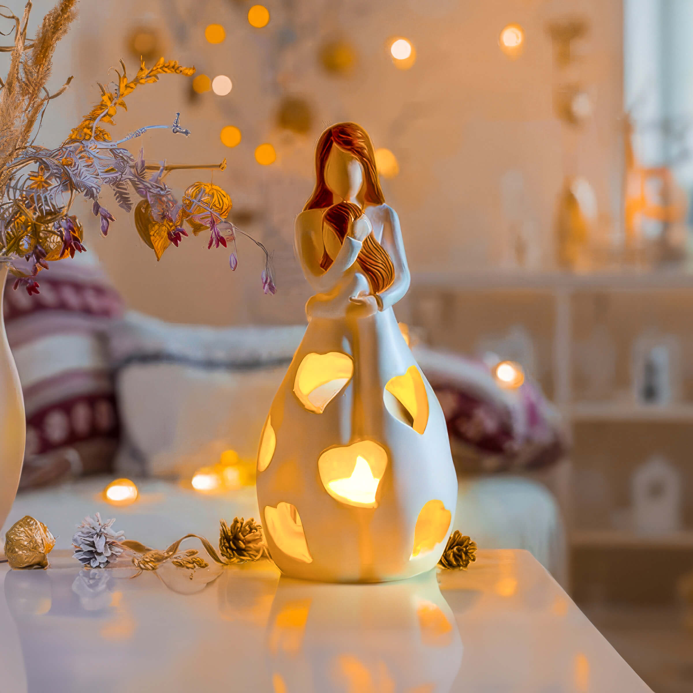 Lampe de Table en Forme de Cœur Symbole d'Amour Éternel