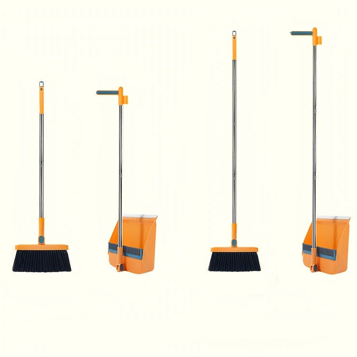 CLEANSWEEP PRO – Ensemble de balai et pelle à poussière avec manche long rotatif et dents de peigne intégrées