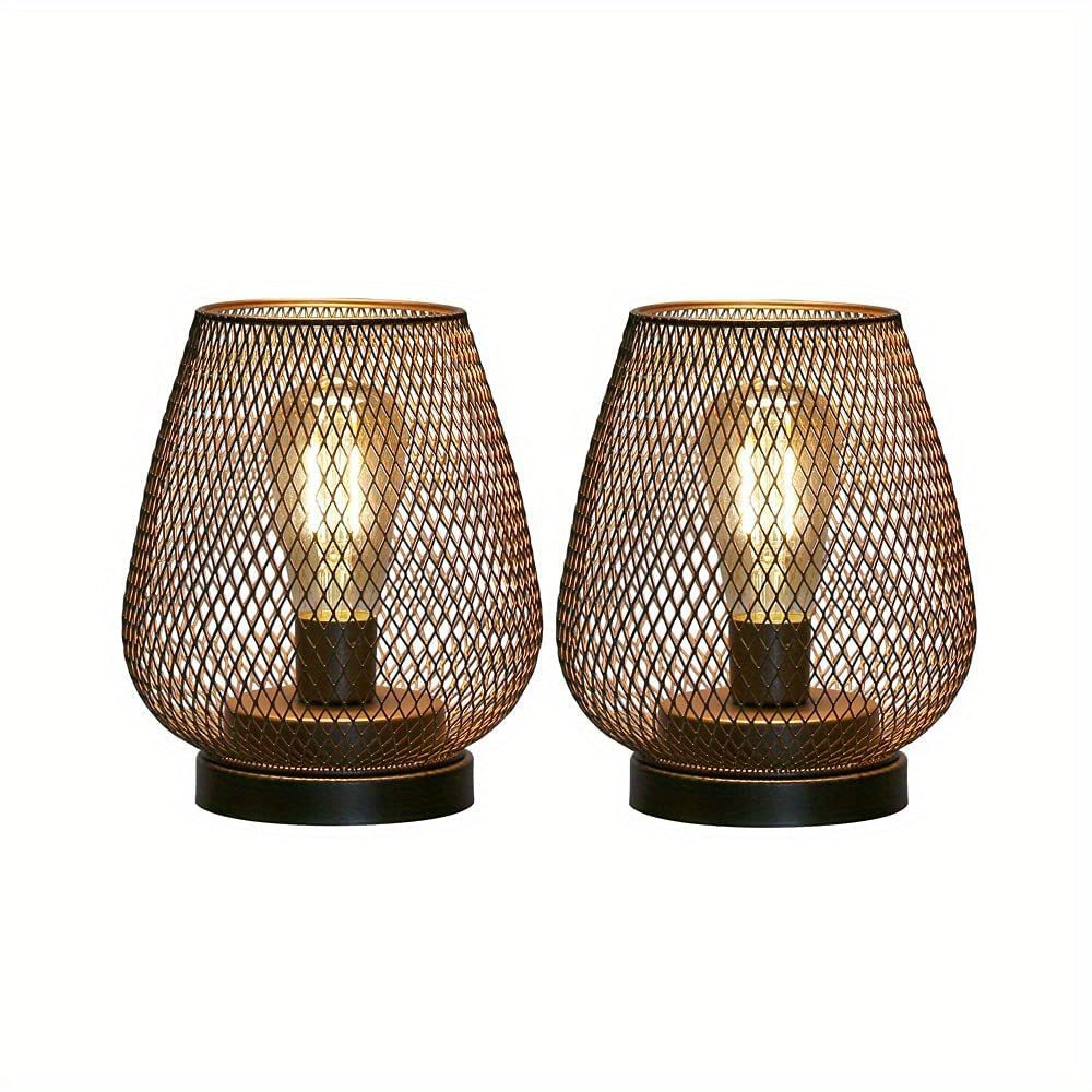 Sandsberg | Lampes de table atmosphériques | Lumière chaude au design en treillis métallique | Ensemble de 2
