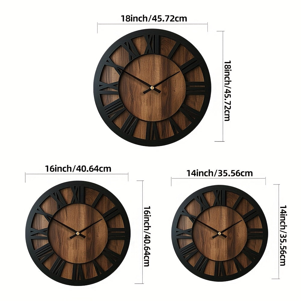 HORLOGE MURALE RONDE SILENCIEUSE EN BOIS – Woodora Art