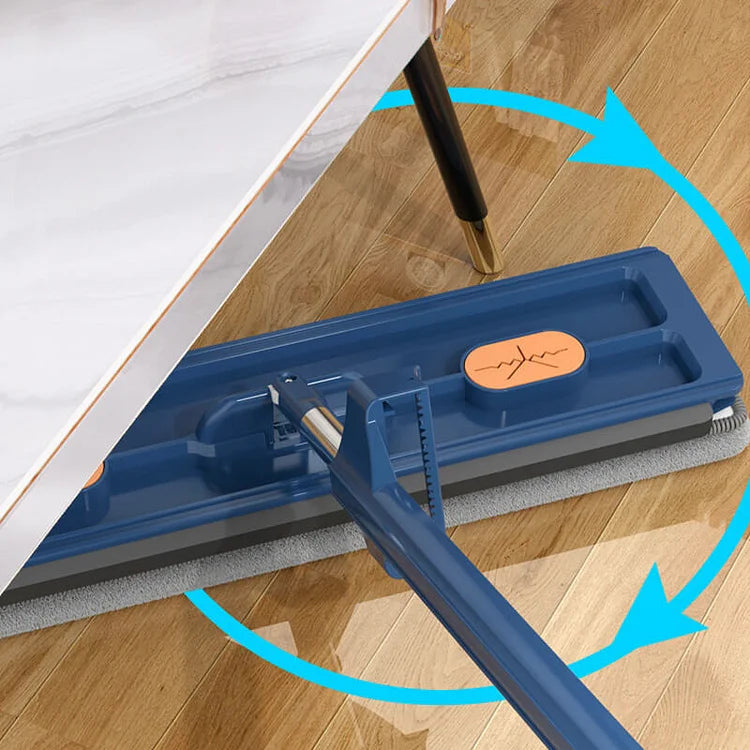 Balai plat auto-nettoyant avec tête rotative à 360° et long manche