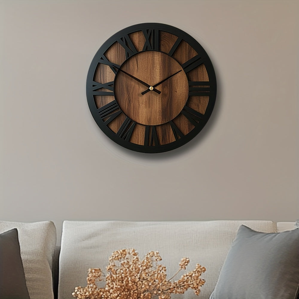HORLOGE MURALE RONDE SILENCIEUSE EN BOIS – Woodora Art