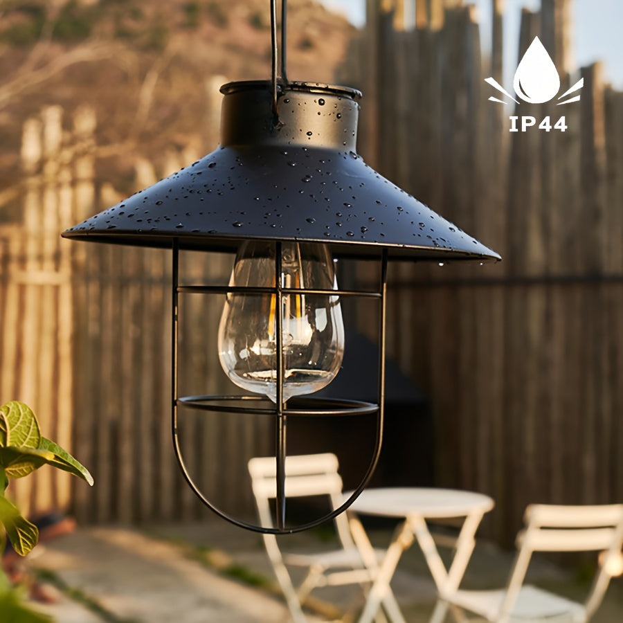 Ensemble de 2 Lanternes Solaires Rétro – Lampes Suspendues Vintage pour Jardin et Balcon