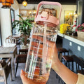 BOUTEILLE D'EAU PORTABLE 2L AVEC PAILLE ET MARQUAGE DU TEMPS POUR LE SPORT ET LA FITNESS